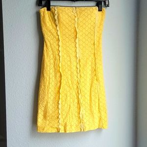 Rhapsody Yellow Stapless Dress with Bow